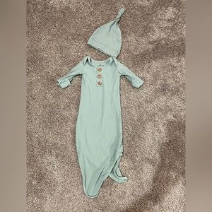 Caden Lane knotted gown set in sage green